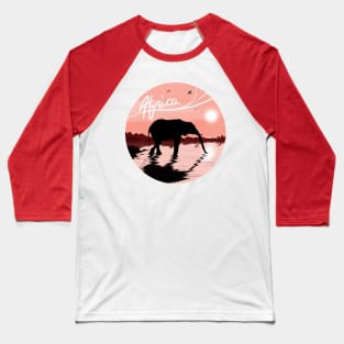 Africa Elephant Silhouette Artwork Baseball T-Shirt